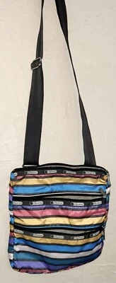 Le Sportsac Zippered Crossbody Bag Multicolor Stripes - Image 1 of 4