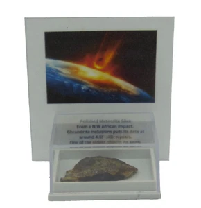 Meteorite Piece 4 to 7 gm N Africa Acrylic Collectors Box 4.55 Billion Years - Picture 1 of 6