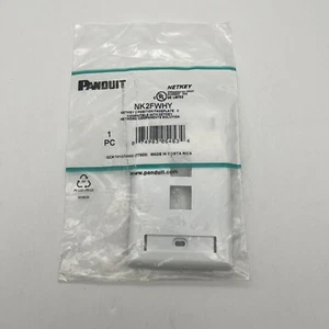 Placa frontal Panduit Netkey dos posiciones NK2FWHY individual 1 pieza nueva sellada - Imagen 1 de 3