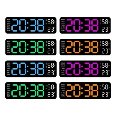 Digital Wall Clock, 9inch LED Alarm Clock with Large Display 3 Brightnesss - Image 1 of 4