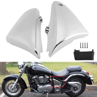 Chrome Battery Side Covers For Kawasaki Vulcan 900 VN900 Classic Custom 06-20 - Изображение 1 из 4