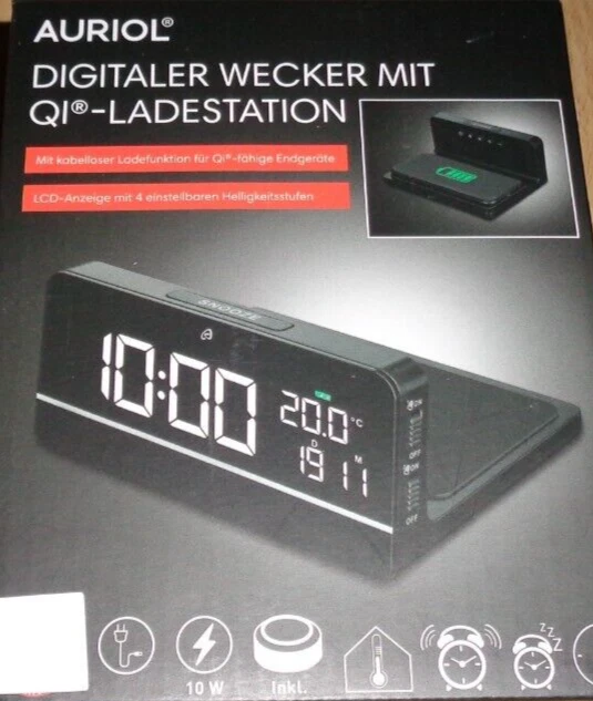 Digitaler Wecker mit QI®-Ladestation,Temperatur,NEU-lesen! - Bild 1 von 1