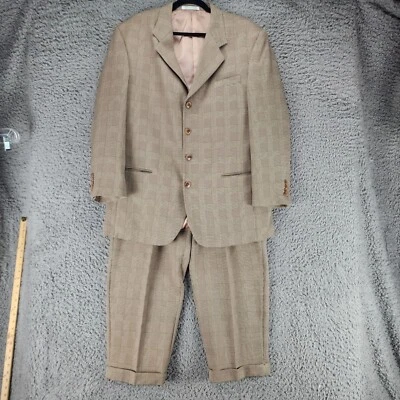 Alberto Celini 2 Piezas Traje Para Hombre 44R 38Rx26 Tostado Blazer Chaqueta Pantalones *Leer* Foto 1 de 4