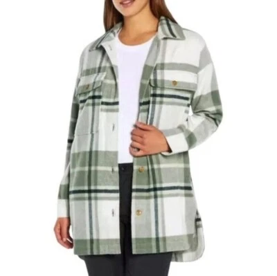 Banana Republic Bolsillo Chaqueta Camisa Chaqueta NUEVA Mujer Pequeña Verde A Cuadros  Foto 1 de 4