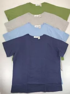 Womens T-Shirt Size L Blue Green Gray Navy All American Comfort NOS Vintage - Picture 1 of 17