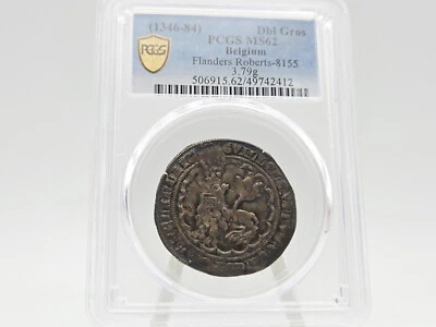 1346-1384 PCGS MS62 Belgium Double Gros *Flanders Roberts* 3.79g, SCARCE in UNC! - Image 1 of 4