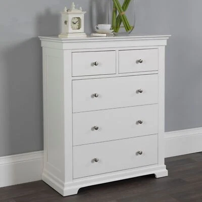 Jolie Oak White Painted Bedroom Furniture 2 Over 3 Chest of Drawers - Image 1 of 4