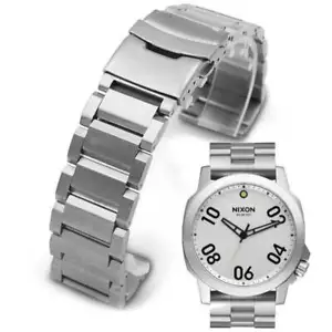 Silver Metal Steel Replacement Watch Band Fits Nixon Ranger 45 mm #5003 - Picture 1 of 3