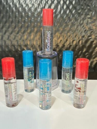 BonBons Lava Lips de Bari Cosmetics, brillo transparente 3 paquetes de azul o rojo - tú eliges Foto 1 de 3