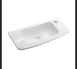 Renovators Supply White Small Wall Mount Sink Vessel Right Side Faucet Grade A - Picture 1 of 6