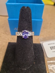 JTV Blue Tanzanite Rhodium Over Silver Ring 1.48ctw Size 7 - Picture 1 of 5