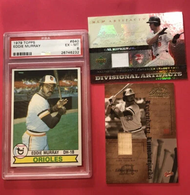 Hall of Fame Lot 1-Cal Ripken Jr. Game Worn 2-Eddie Murray 1979 PSA & Used Bat - Image 1 of 4