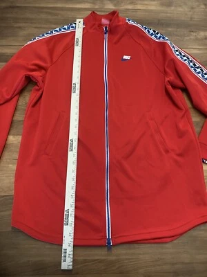 Nike Hombres Talla L Ropa Deportiva Grabada Poli Chaqueta de Pista AJ2681 657 Rojo Universitario Foto 1 de 4