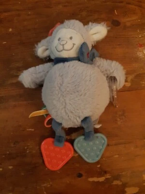 Doudou peluche Eveil mouton Guss et Victor Noukie's, gris bleuté - Photo 1/2
