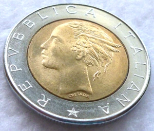 1983 Italy 500 Lire Bi-Metal Coin AU - Picture 1 of 2