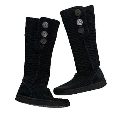 Botas UGG Cardy Negras Tejidas Talk Para Mujer Talla 7 Clásicas Tres Botones Defecto 5819 Foto 1 de 4