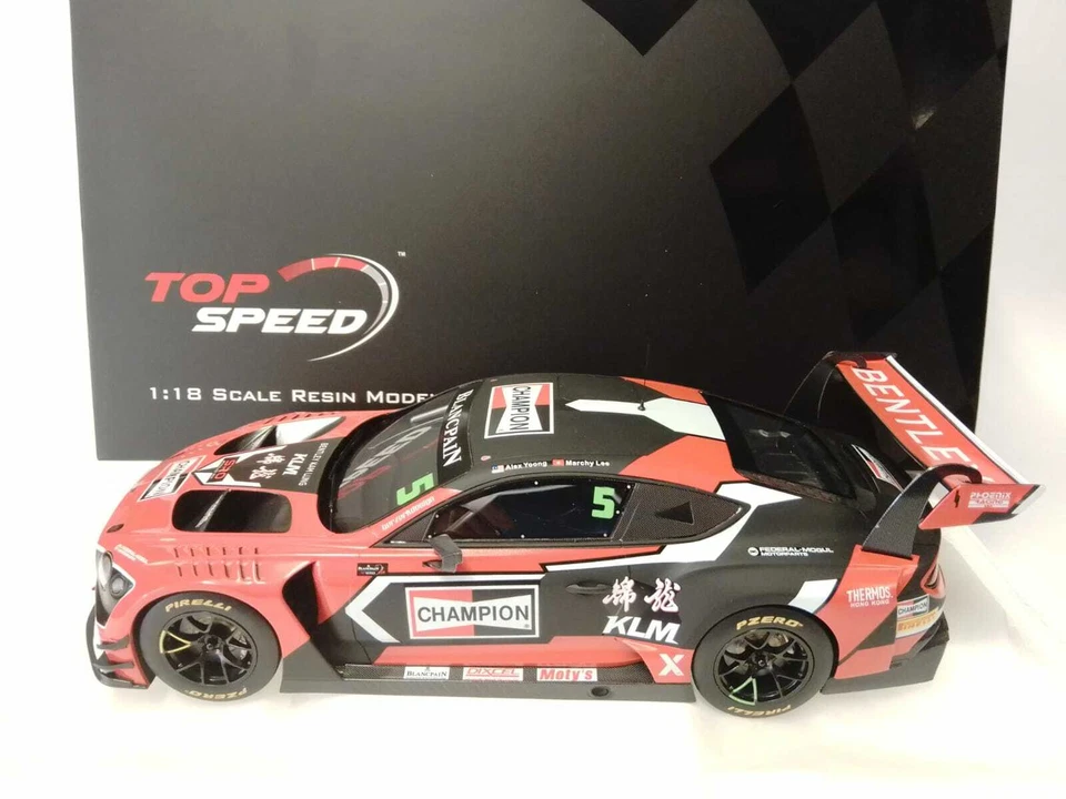 Tsm Top Speed Bentley Continental GT3 Champion #5 Asia GT 2018 1/18 TS0314 Foto 1 de 3