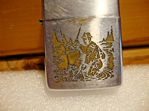 1974 Fishing Zippo Lighter 50 Years Old with Wear - Picture 1 of 11