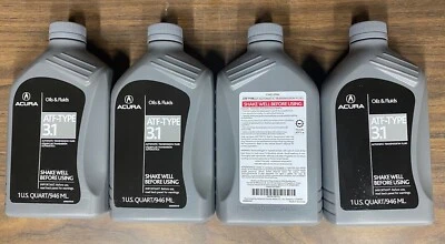 4 QUARTOS HONDA ACURA ATF TIPO 3.1 FLUIDO NOVO OEM GENUÍNO 08200-9017A 08200-9017 - Imagem 1 de 4