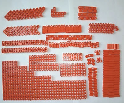 310+ New Genuine Reddish Orange Lego Technic studless beams liftarms connectors - Image 1 of 3