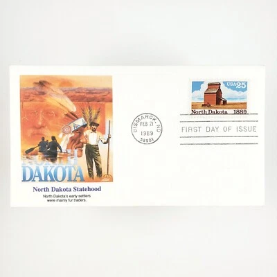 North Dakota Statehood Stamp 1889-1989 First Day Issue Stamped Envelope B569 - Image 1 of 2
