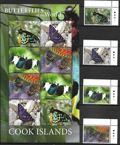 COOK ISLANDS - 2020 MNH "MARIPOSAS (Parte I)" Hoja de recuerdo y juego (I)!!! - Imagen 1 de 1
