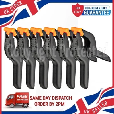 6 X LARGE 6'' PLASTIC SPRING CLAMPS MARKET STALL TARPAULIN COVER GRIPS CLIPS DIY - Image 1 of 4