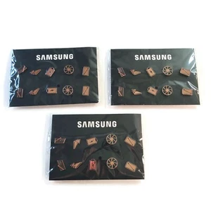 [3 Sets of 10] 30 NEW Samsung Bronze Pinback Lapel Pins Logos Icons Accessories - Picture 1 of 12