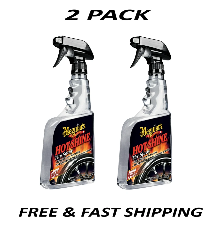 ( 2 PACK) Meguiar's Hot Shine Tire Spray, G12024, 24 oz. Free & Fast Shipping Foto 1 de 1