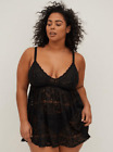 Torrid Simply Lace Black Babydoll Lingerie | One Size