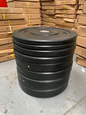 100KG OLYMPIC RUBBER BUMPER WEIGHT PLATES SET 4 x 25KG - Image 1 of 4