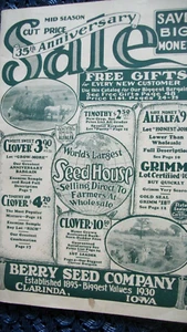 Vintage 35th Anniversary 1930 Berry Seed Company Catalog iowa - Picture 1 of 1