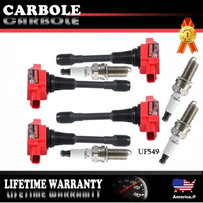 4Pcs Ignition Coil & Spark Plugs For 2013-2019 Nissan Sentra L4 1.8L UF549 C1696 - Image 1 of 4
