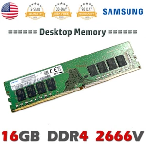 SAMSUNG 16GB DDR4 2666 ( 1 x 16GB ) Desktop Memory UDIMM RAM 2RX8 PC4-2666V - Picture 1 of 2