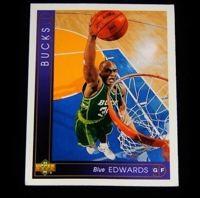 Vintage Basketball Card,1993 UPPER DECK,NBA, MILWAUKEE BUCKS, Blue Edwards, # 61 - Image 1 of 2