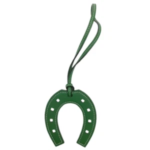 Hermes Paddock Horseshoe Swift Leather Green Horseshoe Bag Charm - Picture 1 of 3