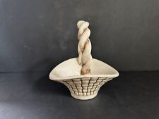 Vintage Home Crafted Ceramic Brown & Cream Spring Basket 7” x 6” x 6.5” Planter