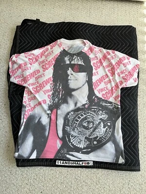 Bret Hart AOP shirt size XL Vince McMahon WWE WRESTLING WWF MONTREAL SCREWJOB - Image 1 of 4