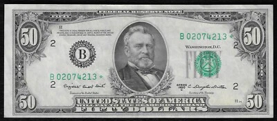 1950-C $50 "New York" Federal Reserve Note "Crisp AU++" - Image 1 of 2