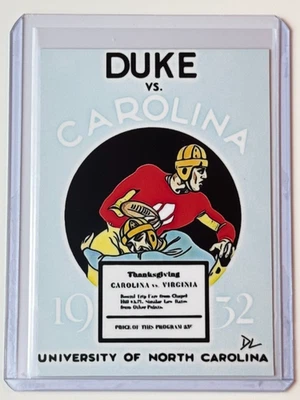 North Carolina vs Duke Program Artist Signed November 20, 1932 Trading Card 1/10 - Image 1 of 2