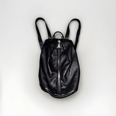Aimee Kestenberg черный шагреневой кожи через плечо рюкзак Дорожная сумка сумочка - Изображение 1 из 4