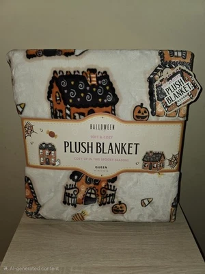 Halloween Plush Blanket Queen Size NWT - Image 1 of 3