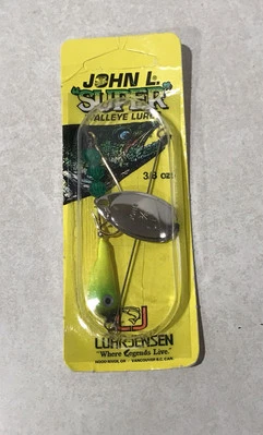 Señuelo ponderado giratorio Luhr Jensen Lape’s John L. Super Walleye 3/8 oz CHART GREEN Foto 1 de 4