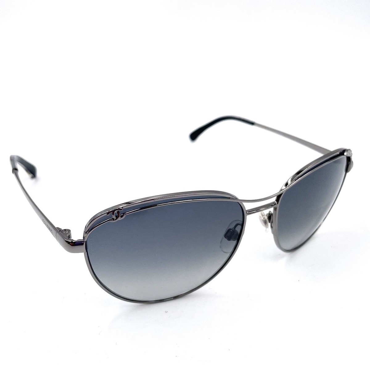 CHANEL Silver Aviator Sunglasses for Women for sale | eBay