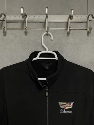 Cadillac Jacket Men L Black Gray Zip Fleece Lined Car Dealer Employee Softshell - Image 1 of 4
