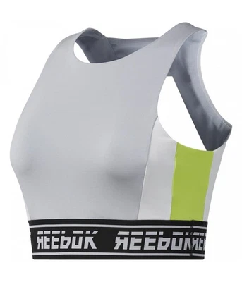 锐步女式 WOR MYT 运动文胸,灰色,X 小号 — 第 1/2 张图片