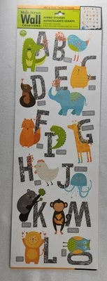 Alphabet And Names of Wild Animals Theme For Kids Removable Wall Decals USA Made - Image 1 of 2