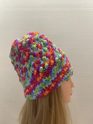 Sombrero de Invierno para Mujer Acrílico Hecho a Mano Multicolor Tejido con Cable Lana Colorido Sombrero Foto 1 de 4