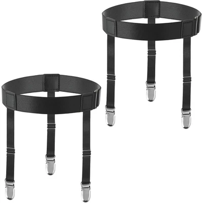 Strumpfhalter mit Metall Clips verstellbar elastisch Schwarz - Bild 1 von 4