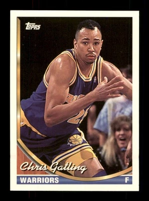  79 克里斯·加特林 25 勇士队 1993 年 Topps NBA 篮球体育集换卡  — 第 1/2 张图片